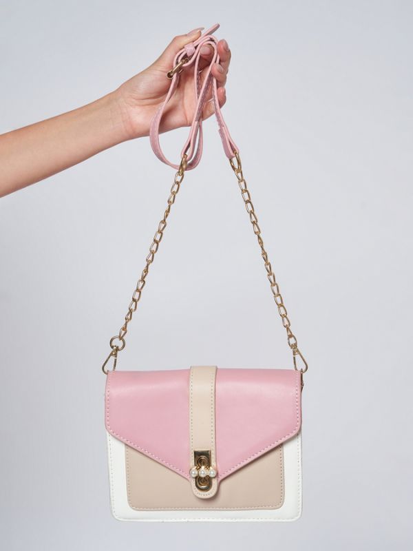 Pink long shoulder bag