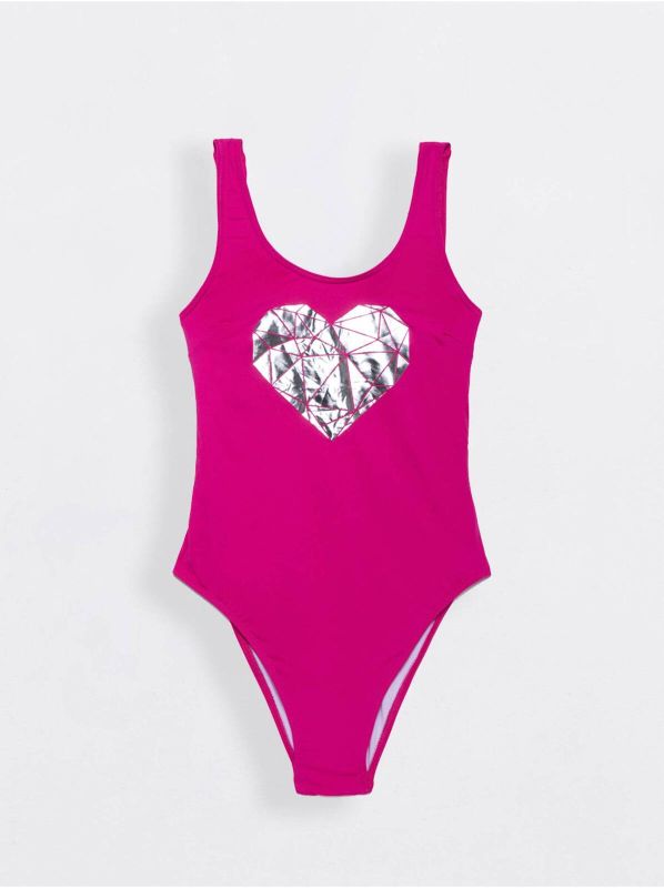 Women's swimsuit CONTE Swimsuit with metallic print LOVE