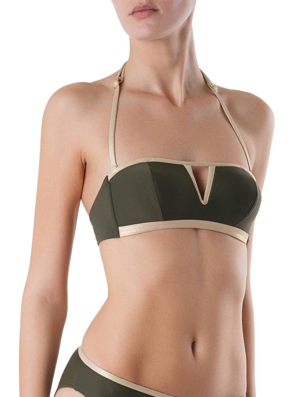 Women's swimming bra ESLI Bandeau top with soft cups GLAMOR