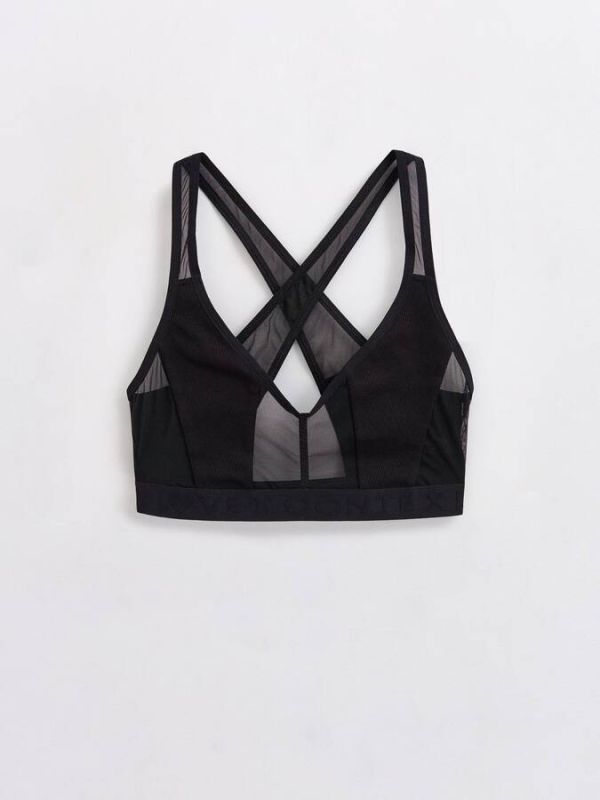 Bustier CONTE RIB WITH MESH LBE 2493 Bustier made of ribbed cotton and elastic mesh