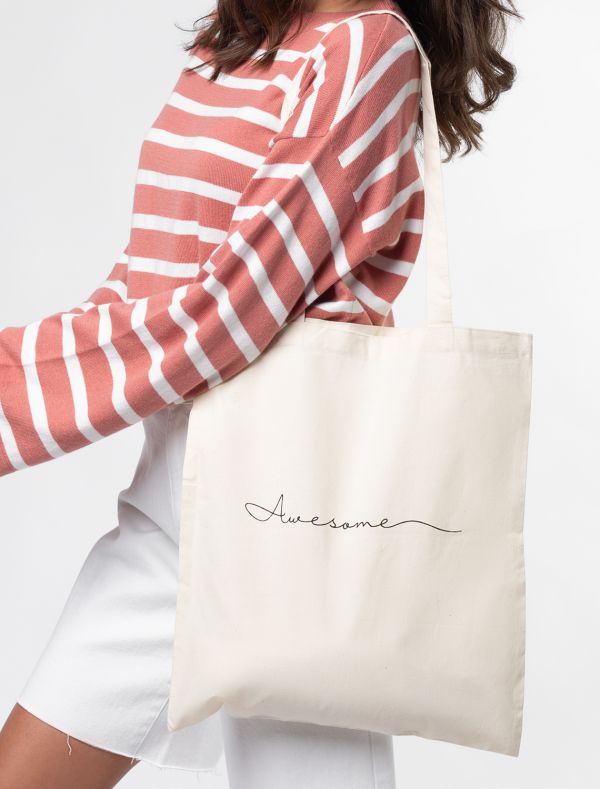 100% cotton tote bag with print