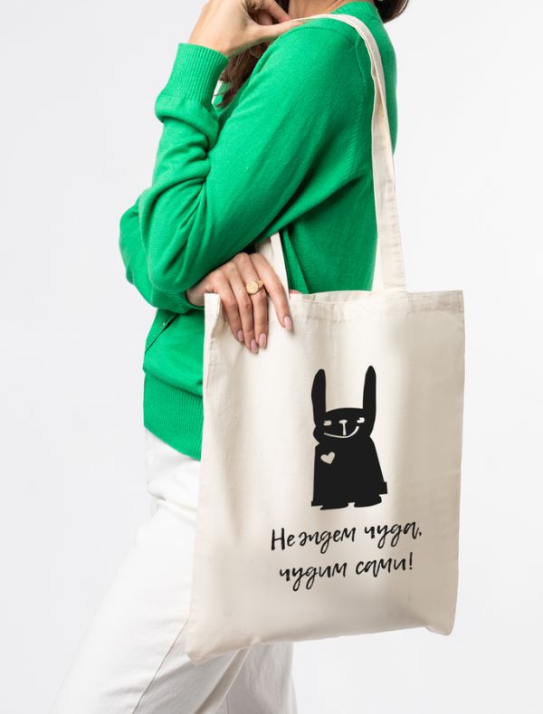 100% cotton tote bag with print