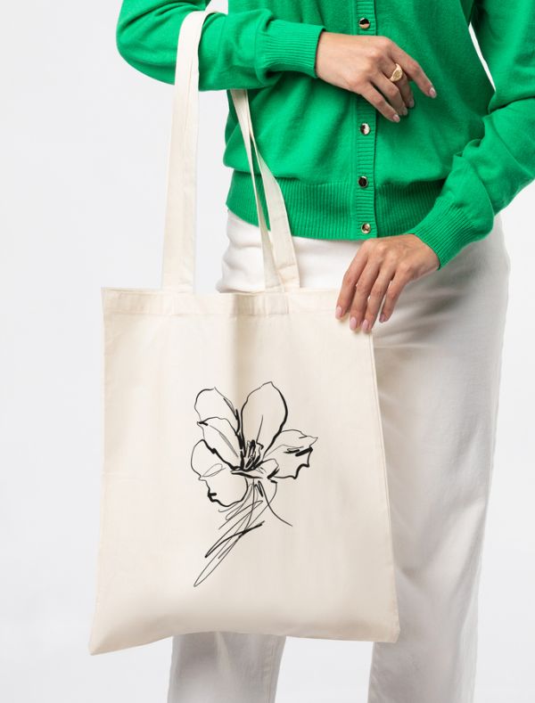 100% cotton tote bag with print