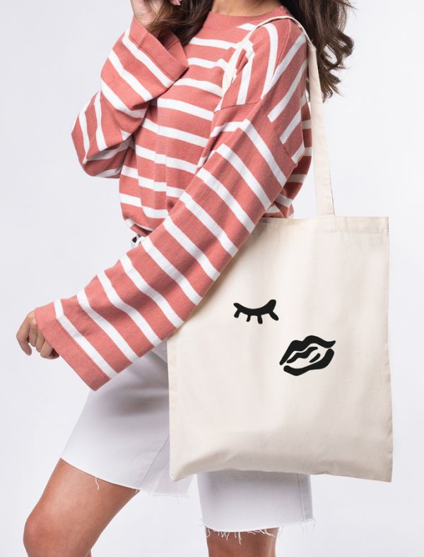 100% cotton tote bag with print