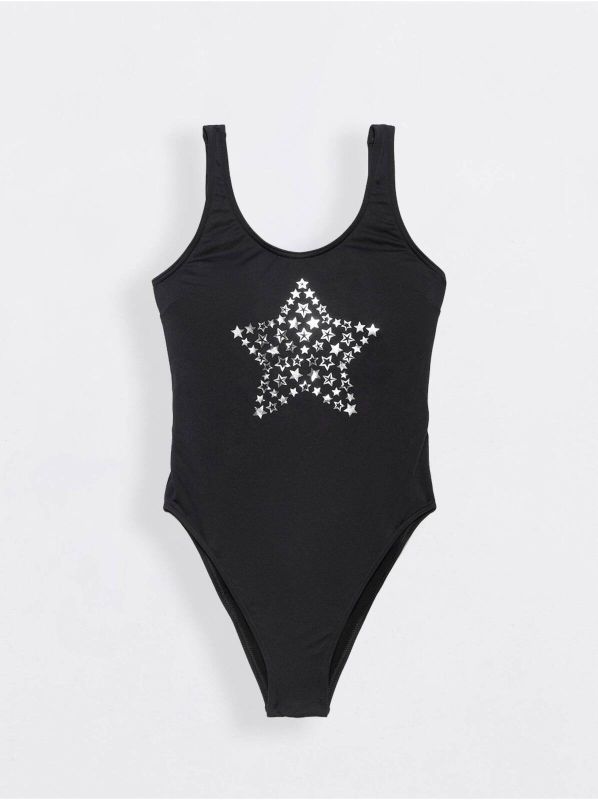 Women's swimsuit CONTE Swimsuit with metallic BIG STAR print