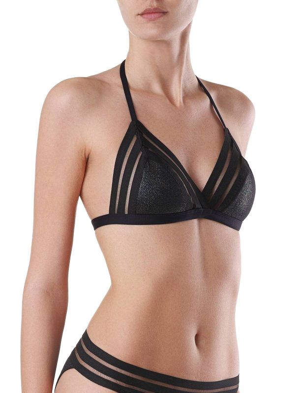 Women's swimming bra CONTE Bodice with soft triangular cups with a shimmering effect ELLIE