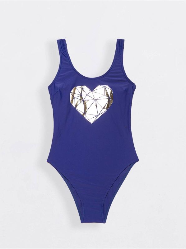 Women's swimsuit CONTE Swimsuit with metallic print LOVE